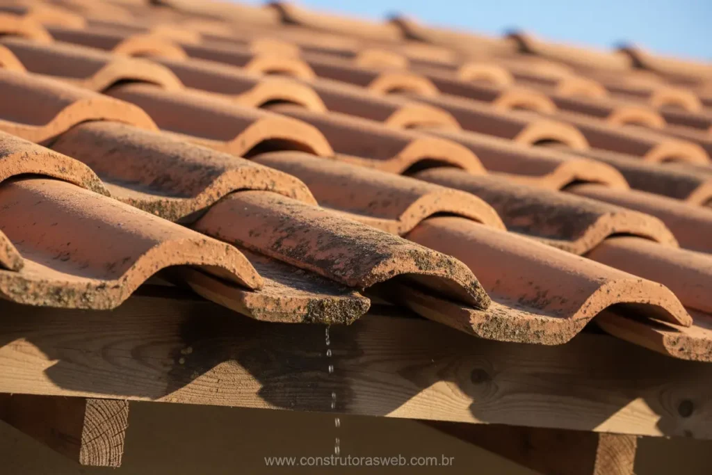 Telhado: falhas estruturais, infiltração e danos.